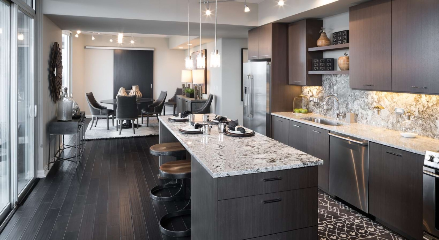 kitchen with an island